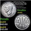 1943D Australia 3 Pence (Threepence) Silver KM# 37 Grades GEM Unc