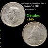 1945 Canada 10 Cents Silver KM# 34 Grades xf