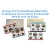 Image 1 : Group of 2 United States Mint Set in Original Government Packaging! From 1976-1977 with 24 Coins