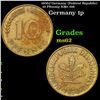 1950J Germany (Federal Republic) 10 Pfennig KM# 108 Grades Select Unc