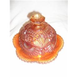Carnival Glass Covered Dish