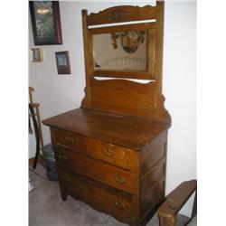 Oak Dresser with Mirror