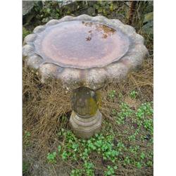 Cement Birdbath with Bird