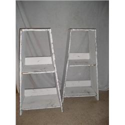 "A" frame display shelves