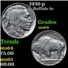 Image 1 : 1936-p Buffalo Nickel 5c Grades Choice Unc
