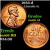 Image 1 : 1956-d Lincoln Cent 1c Grades GEM+ Unc RD