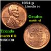 Image 1 : 1954-p Lincoln Cent 1c Grades GEM+ Unc RD