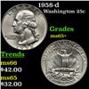 Image 1 : 1958-d Washington Quarter 25c Grades GEM+ Unc