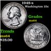 Image 1 : 1948-s Washington Quarter 25c Grades Choice Unc