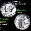 Image 1 : 1942-p Mercury Dime 10c Grades GEM++ Unc