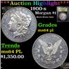 Image 1 : ***Auction Highlight*** 1900-s Morgan Dollar $1 Graded Choice Unc PL By USCG (fc)