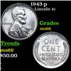 Image 1 : 1943-p Lincoln Cent 1c Grades GEM+ Unc