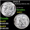 Image 1 : 1942-d Walking Liberty Half Dollar 50c Grades Choice+ Unc