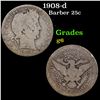 Image 1 : 1908-d Barber Quarter 25c Grades g+