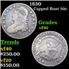 Image 1 : 1830 Capped Bust Half Dollar 50c Graded vf30 BY SEGS