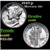 Image 1 : 1943-p Mercury Dime 10c Grades GEM+ Unc