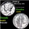 Image 1 : 1944-p Mercury Dime 10c Grades GEM Unc
