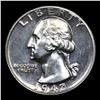 Image 2 : Proof 1942 Washington Quarter 25c Grades GEM Proof