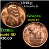 Image 1 : 1945-p Lincoln Cent 1c Grades GEM+ Unc RD