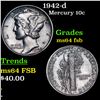 Image 1 : 1942-d Mercury Dime 10c Grades Choice Unc FSB