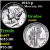 Image 1 : 1943-p Mercury Dime 10c Grades GEM++ Unc