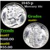 Image 1 : 1945-p Mercury Dime 10c Grades GEM++ Unc