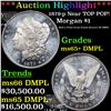 Image 1 : ***Auction Highlight*** 1879-p Morgan Dollar Near TOP POP! $1 Graded ms65+ DMPL By SEGS (fc)