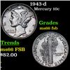 Image 1 : 1943-d Mercury Dime 10c Grades GEM+ FSB