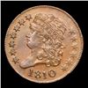 Image 2 : ***Auction Highlight*** 1810 Classic Head half cent C-1 1/2c Graded ms64 BN BY SEGS (fc)