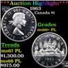 Image 1 : 1963 Canada Dollar $1 Graded ms66+ PL BY SEGS
