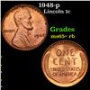 Image 1 : 1948-p Lincoln Cent 1c Grades Gem+ Unc RB