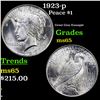 Image 1 : 1923-p Peace Dollar $1 Grades GEM Unc