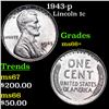 Image 1 : 1943-p Lincoln Cent 1c Grades GEM++ Unc