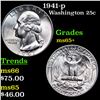 Image 1 : 1941-p Washington Quarter 25c Grades GEM+ Unc