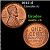 Image 1 : 1947-d Lincoln Cent 1c Grades Gem+ Unc RB