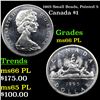 Image 1 : 1965 Small Beads, Pointed 5 Canada Dollar $1 Grades GEM+ UNC PL