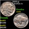 Image 1 : 1935-p Buffalo Nickel 5c Grades Select Unc