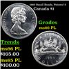 Image 1 : 1965 Small Beads, Pointed 5 Canada Dollar $1 Grades GEM+ UNC PL