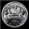 Image 3 : 1965 Small Beads, Pointed 5 Canada Dollar $1 Grades GEM+ UNC PL