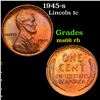 Image 1 : 1945-s Lincoln Cent 1c Grades GEM+ Unc RB