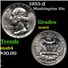Image 1 : 1955-d Washington Quarter 25c Grades Choice Unc