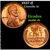 Image 1 : 1937-d Lincoln Cent 1c Grades GEM+ Unc RB
