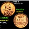 Image 1 : 1951-d Lincoln Cent 1c Grades GEM+ Unc RD