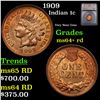 Image 1 : 1909 Indian Cent 1c Graded ms64+ rd By SEGS