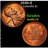Image 1 : 1946-d Lincoln Cent 1c Grades GEM+ Unc RB