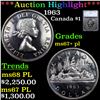 Image 1 : ***Auction Highlight*** 1963 Canada Dollar $1 Graded ms67+ PL By SEGS (fc)
