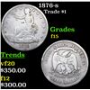 Image 1 : 1876-s Trade Dollar $1 Graded f15 BY SEGS