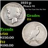 Image 1 : 1921-p Peace Dollar $1 Grades f+
