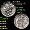 Image 1 : 1943-p Mercury Dime 10c Grades Choice+ Unc