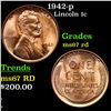 Image 1 : 1942-p Lincoln Cent 1c Grades GEM++ Unc RD